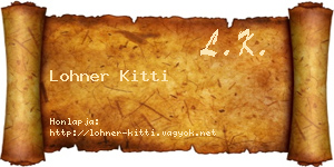 Lohner Kitti névjegykártya